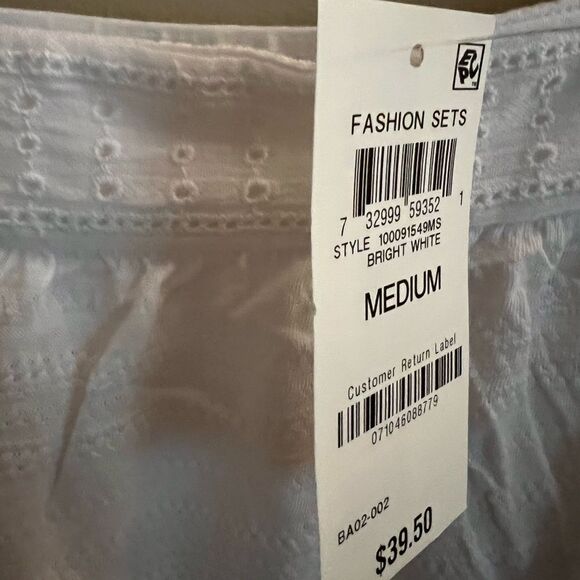 😊3/$30 NWT Style & Co. Womens Eyelet & Picot Square Neck Tank Top White Sz S - Picture 11 of 13